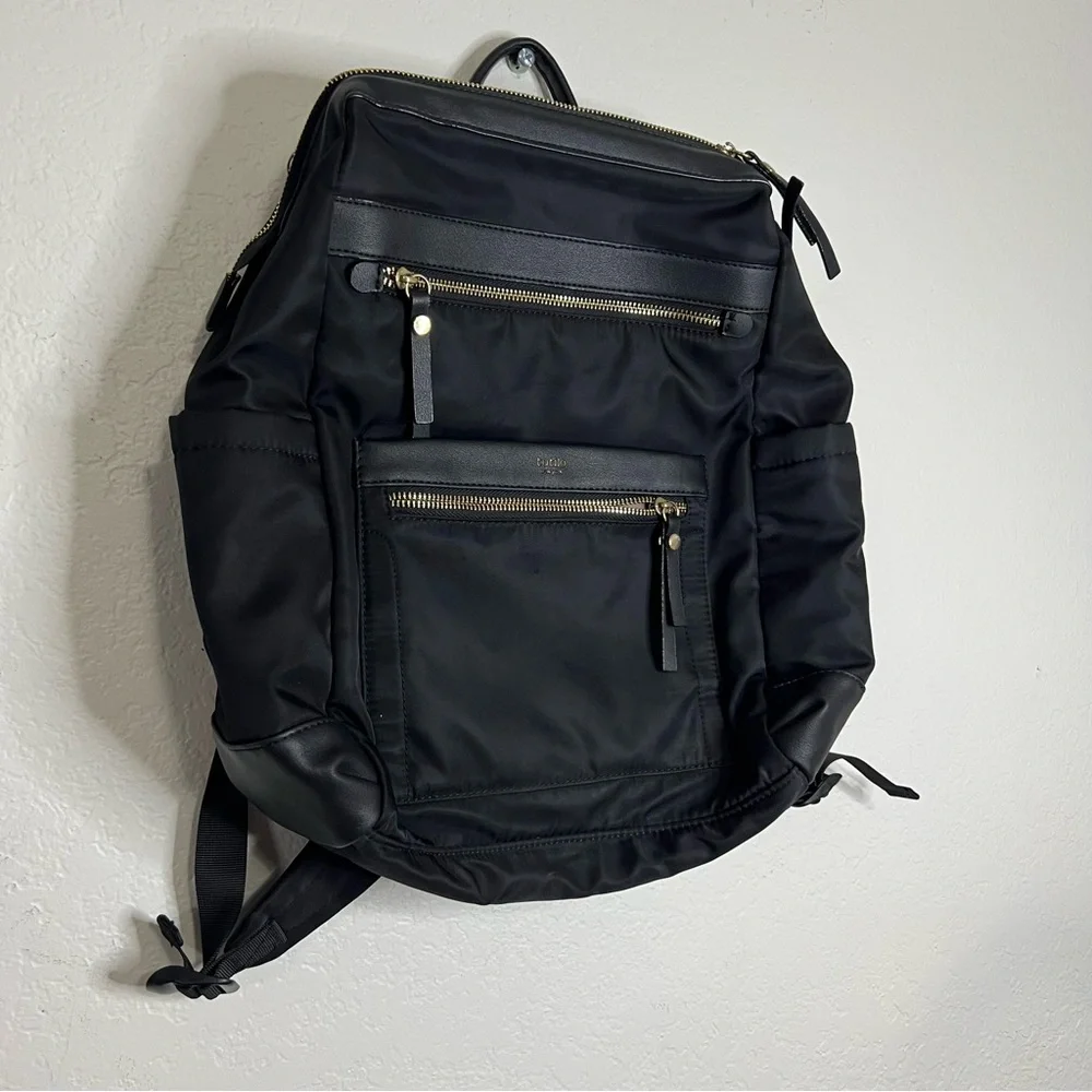 Tutilo New York Boost Black Nylon Leather Backpack School Laptop Bag‎ Travel